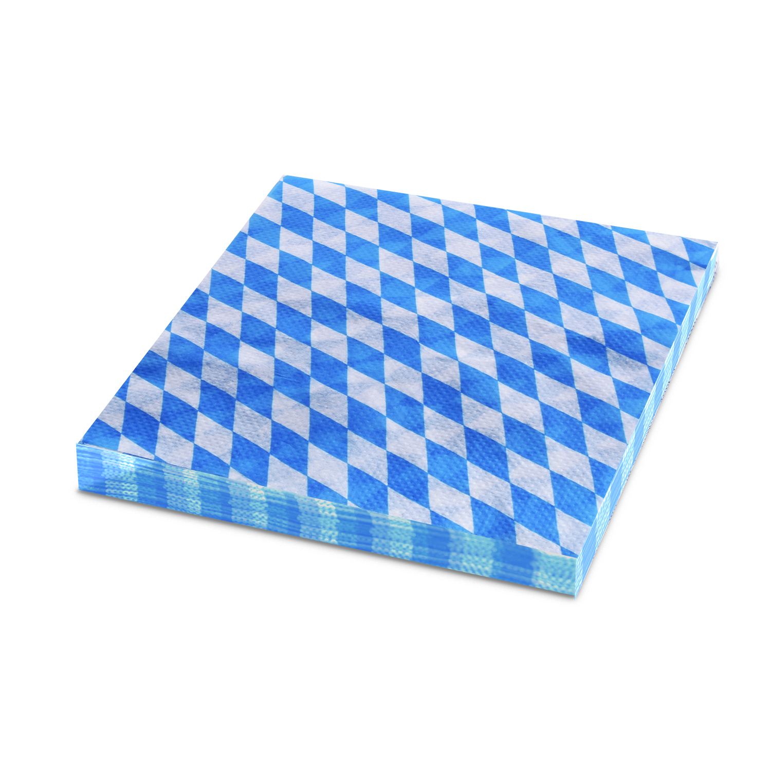 Serviette PAP FSC Mix 33 x 33 cm blau Karo, Packung mit 100 Stück