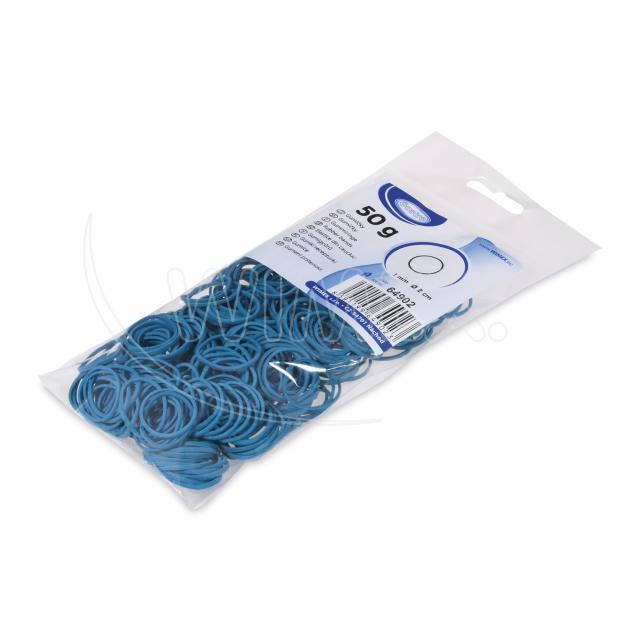Gummiringe aus Gummi, blau, Ø 2 cm, 1 mm, Packung mit 50 g