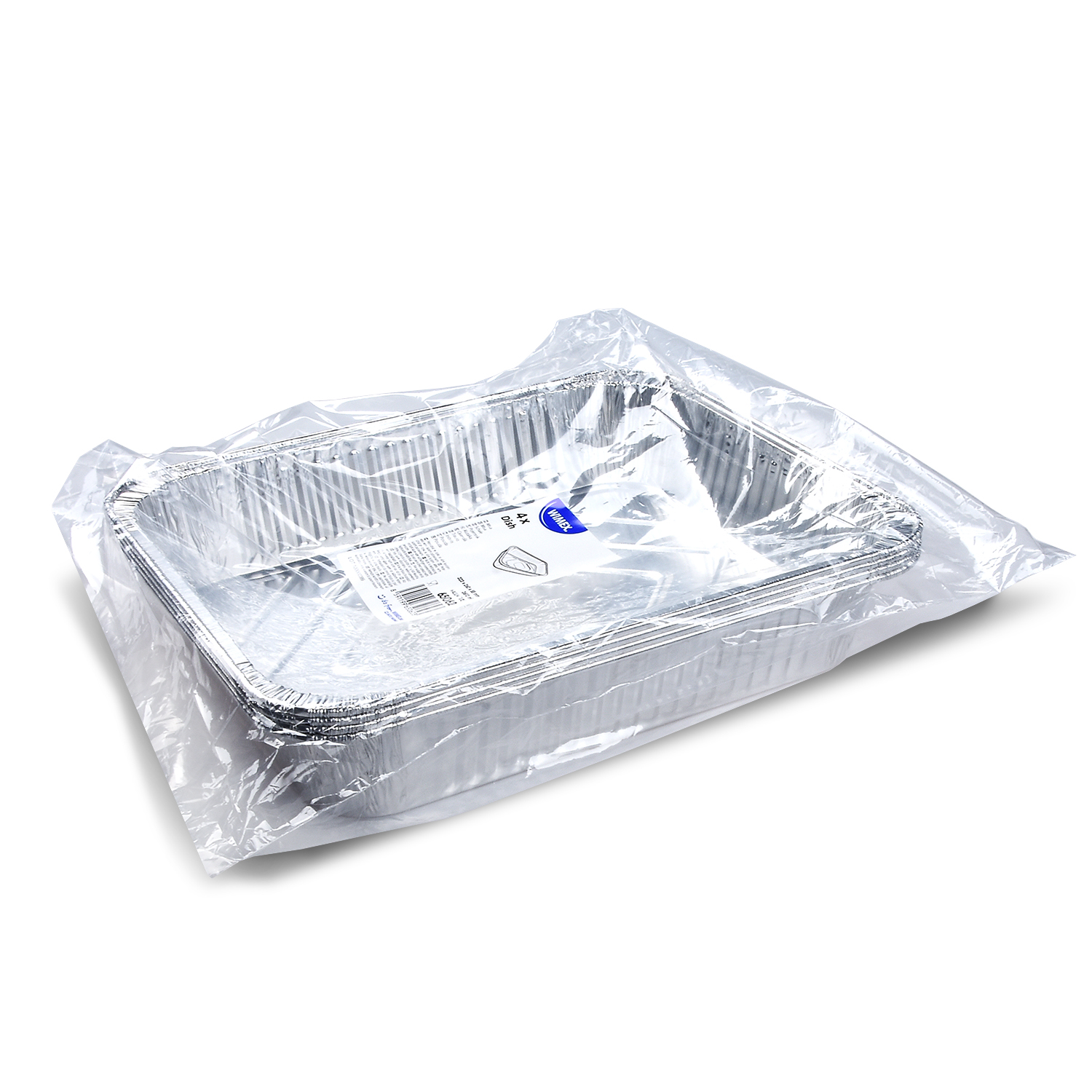 ALU-Schale eckig 326 x 262 x 60 mm, 3610 ml, GN 1/2, Packung mit 4 Stück