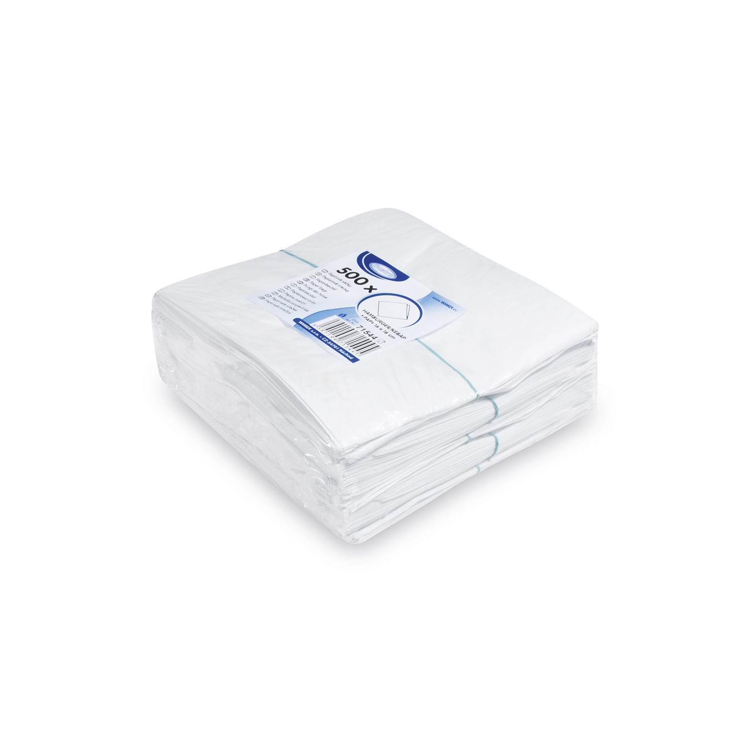 Papierbeutel weiss 16 x 16 cm für Burger/Kebap, Packung mit 500 Stück