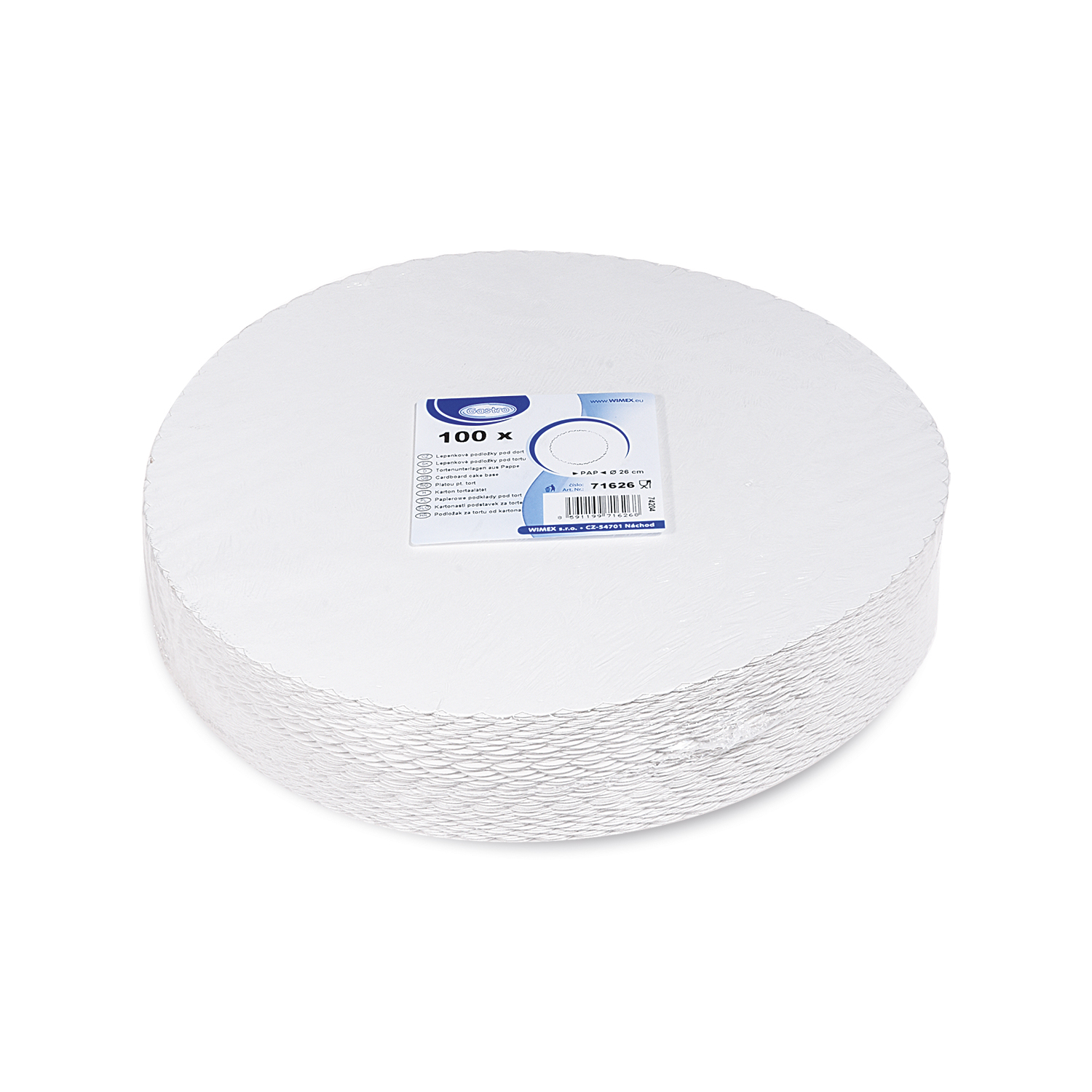 Tortenunterlage aus Pappe FSC Mix weiss Ø 26 cm, Packung mit 100 Stück