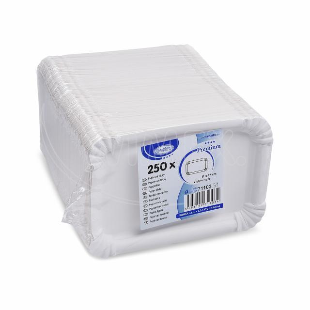 Pappteller PAP FSC Mix weiss 11 x 17 cm, Packung mit 250 Stück