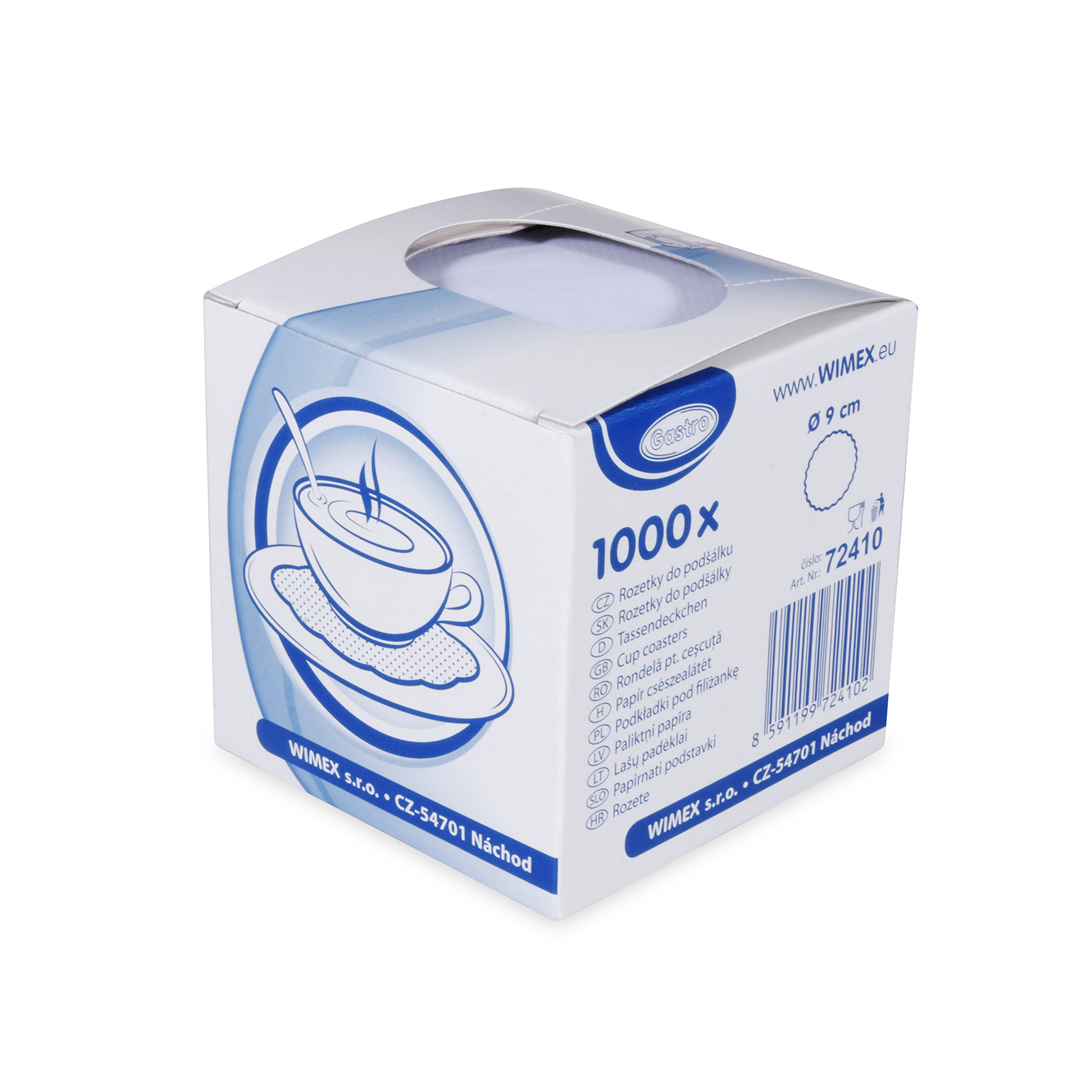 Tassendeckchen PAP weiss Ø 9 cm, Packung mit 1000 Stück