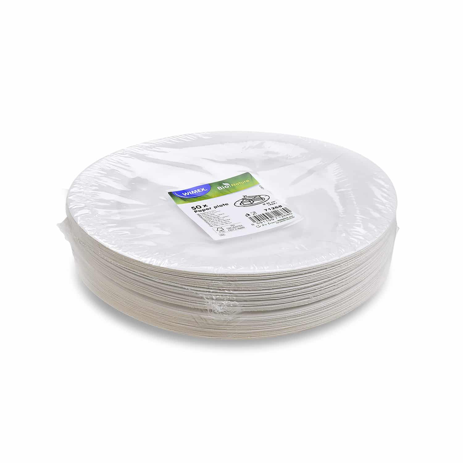 Pappteller PAP FSC Mix weiss Ø 28 cm, Packung mit 50 Stück