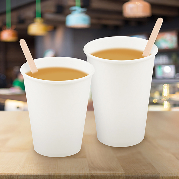 Automaten-Pappbecher aus PAP FSC Mix/PE weiss Ø 70 mm 150 ml, Packung mit 80 Stück