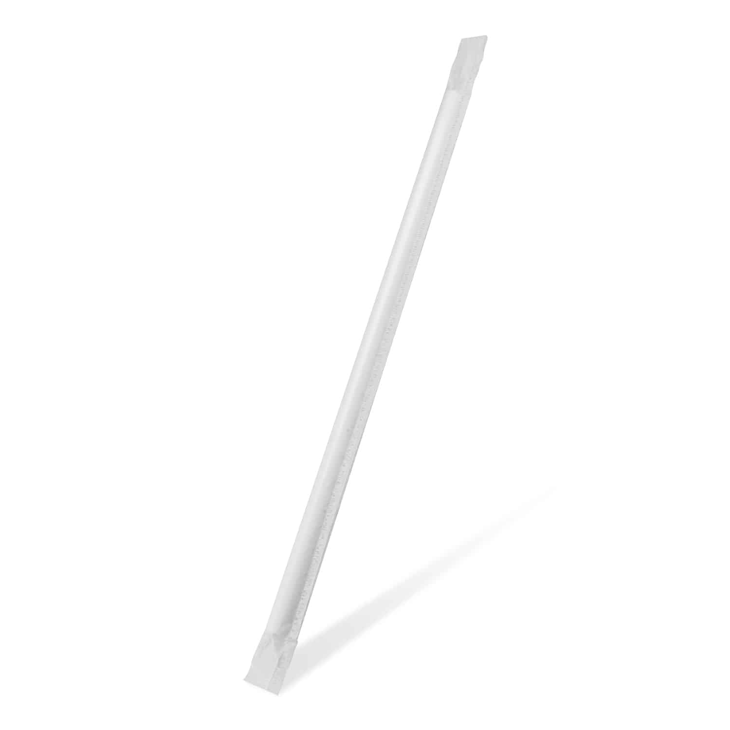 Papiertrinkhalm weiß `JUMBO` Ø8mm x 25cm einzeln verpackt Papiertrinkhalm weiß `JUMBO` Ø8mm x 25cm einzeln verpackt
