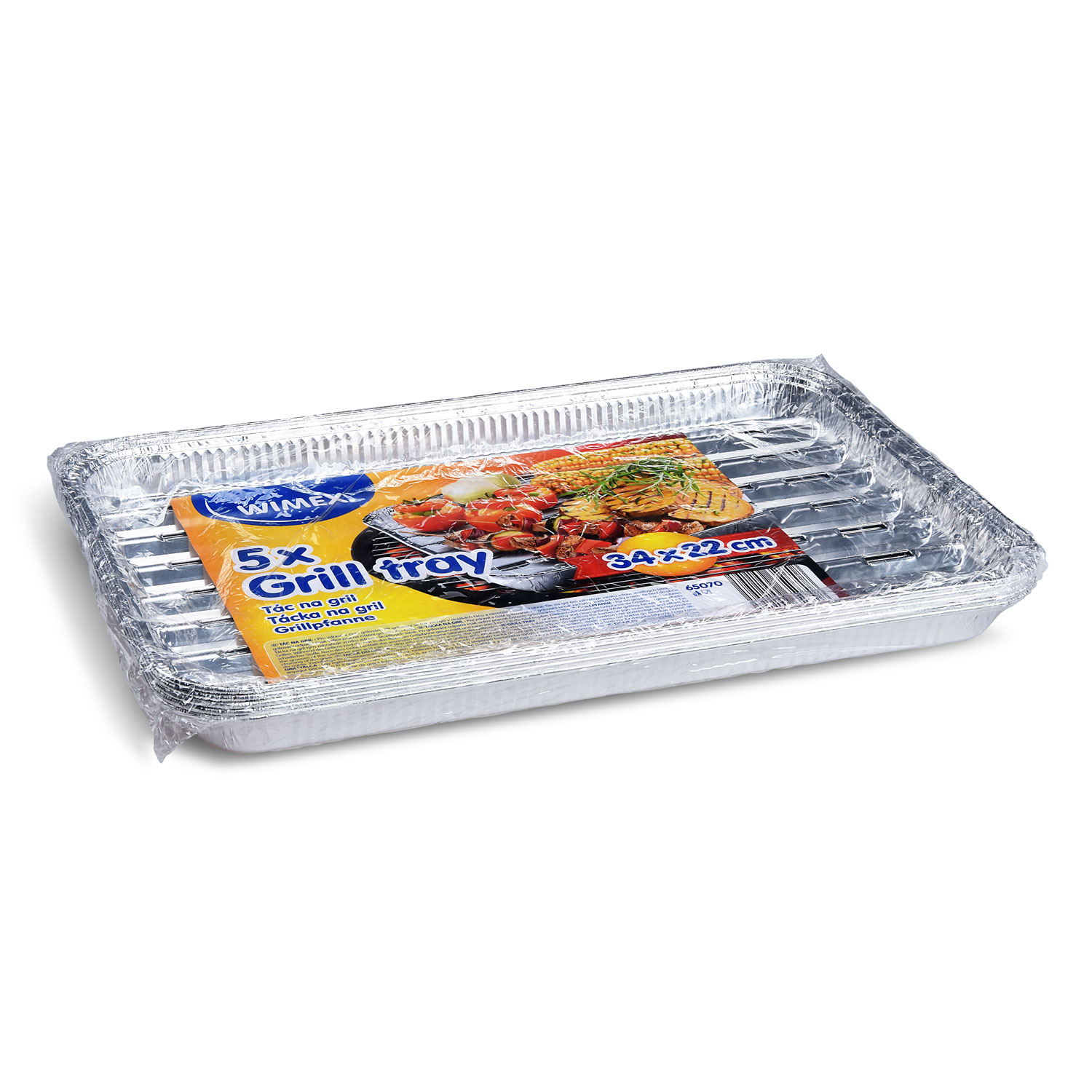 Grillpfanne ALU eckig 34 x 22 x 2,3 cm, Packung mit 5 Stück