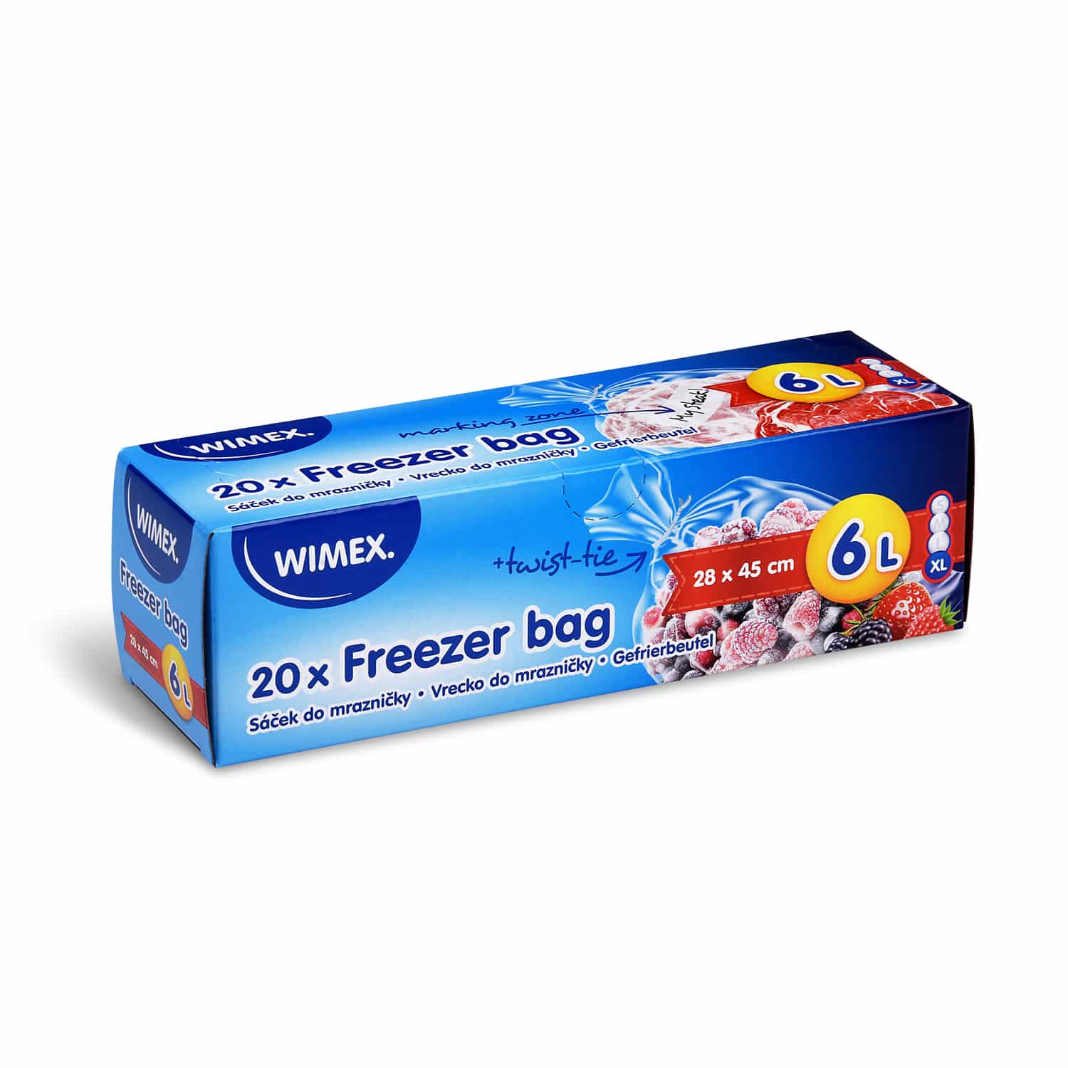 Gefrierbeutel LDPE transparent 28 x 45 cm 6 l XL, Packung mit 20 Stück