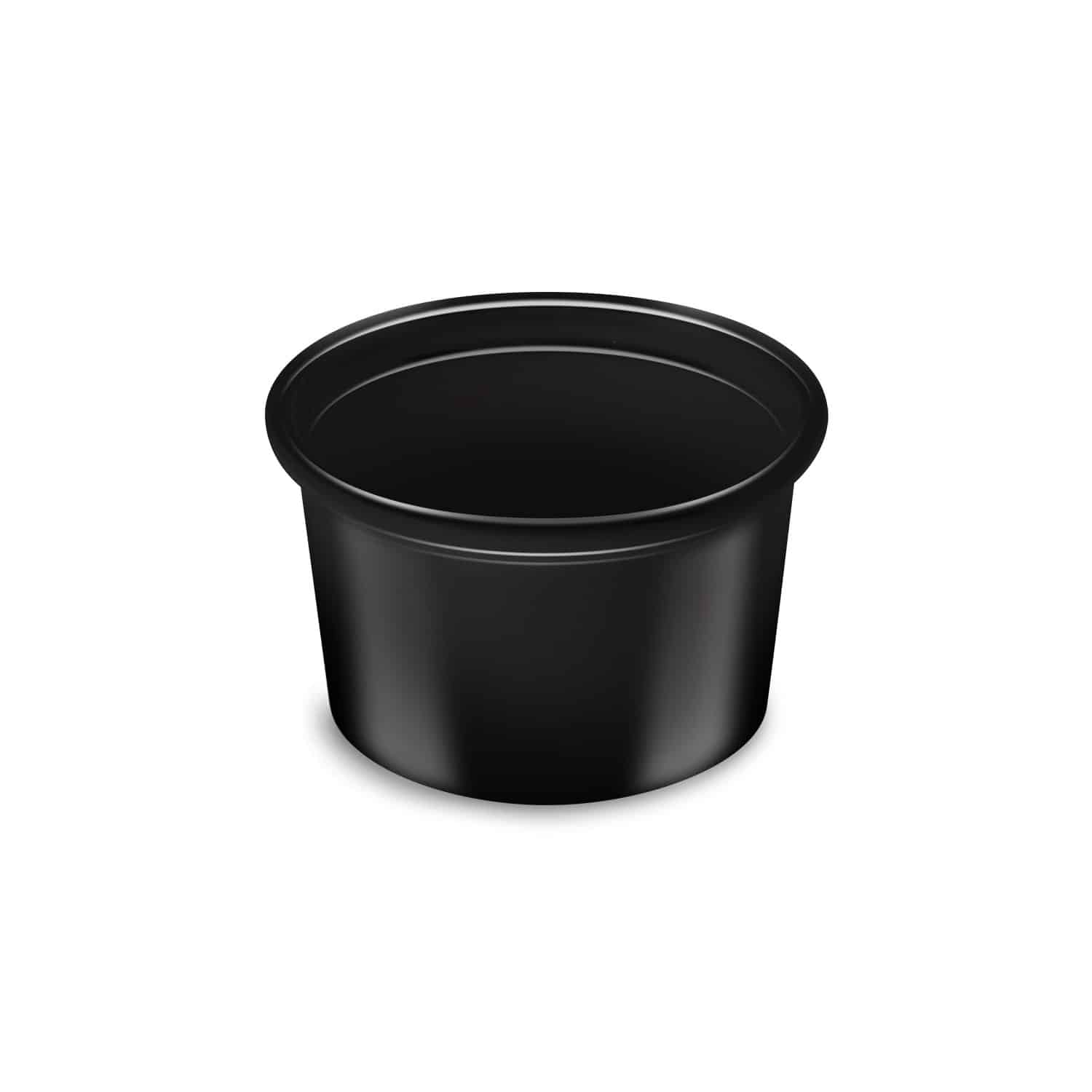 Dressingbecher PP Microboxx schwarz Ø 46 x 28 mm 30 ml, Packung mit 50 Stück