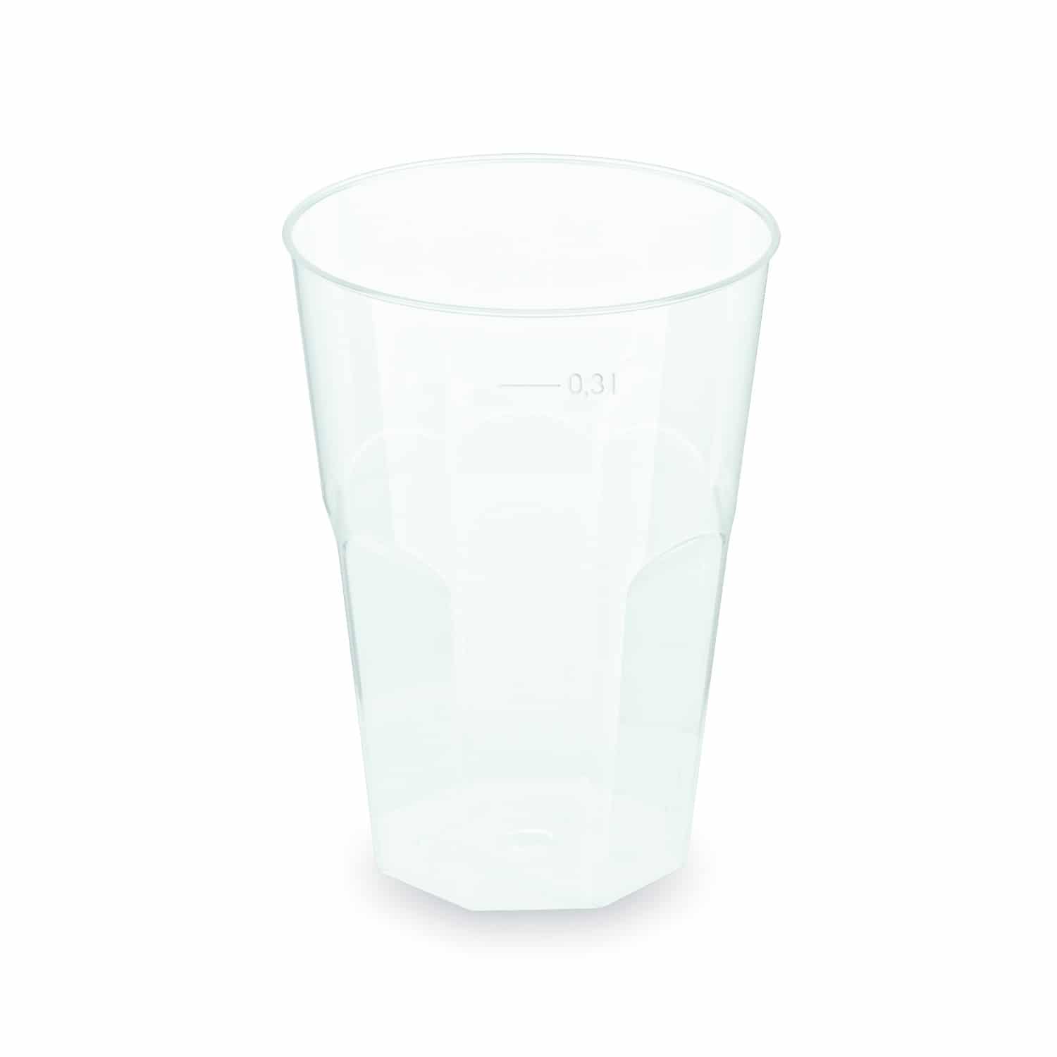 Pfandbecher aus PP klar Ø 81 mm 0,3 l wiederverwendbar extra-stark, Packung mit 15 Stück