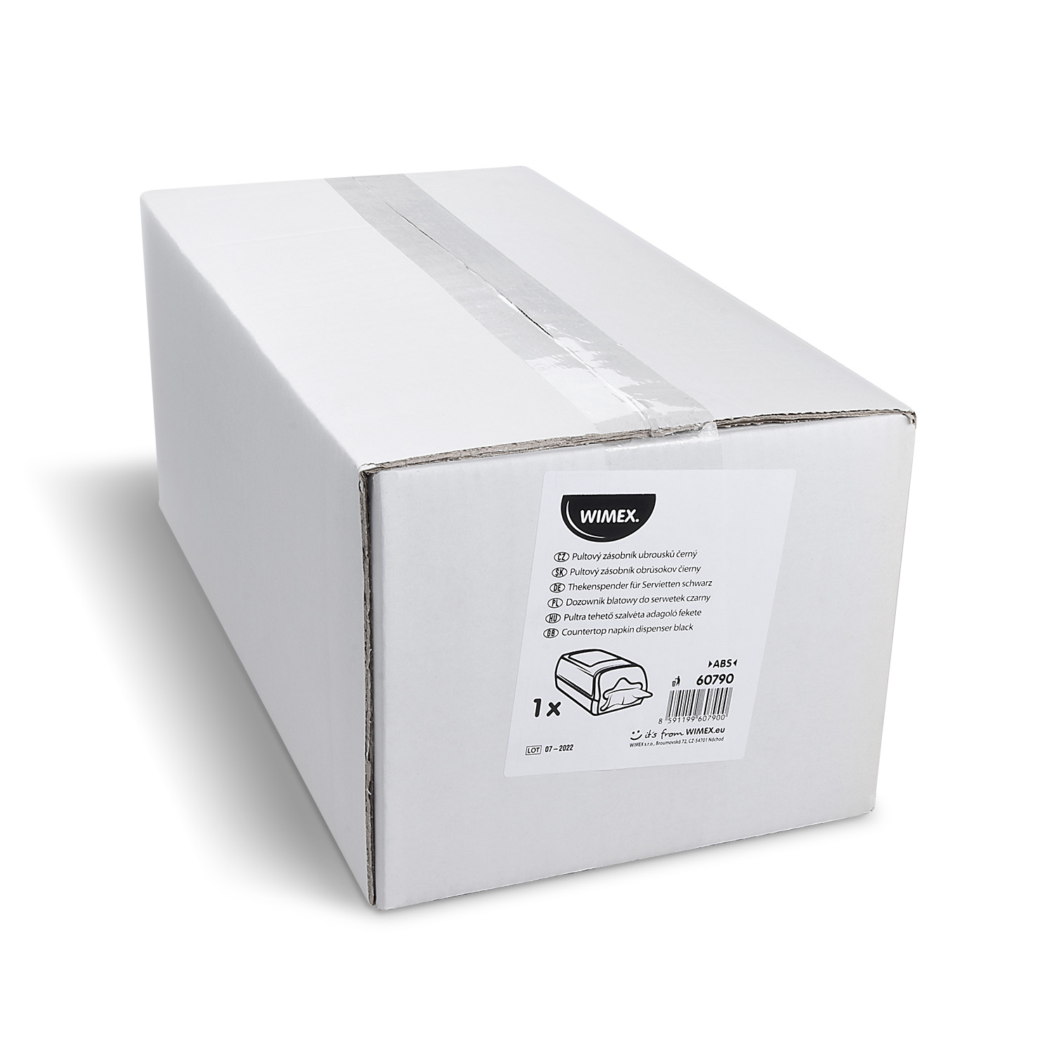 Thekenspender für Servietten aus ABS, schwarz, Packung mit 1 Stück