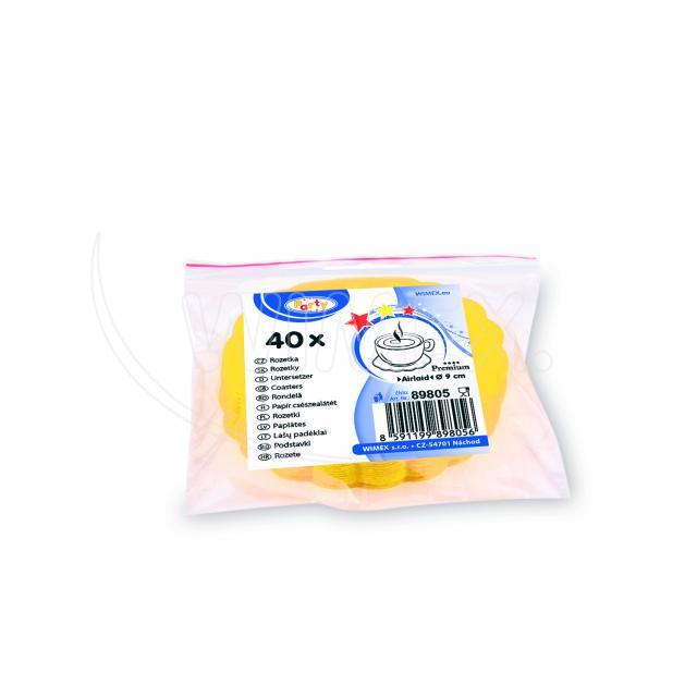 Untersetzer PAP FSC Mix-Airlaid Ø 9 cm gelb, Packung mit 40 Stück