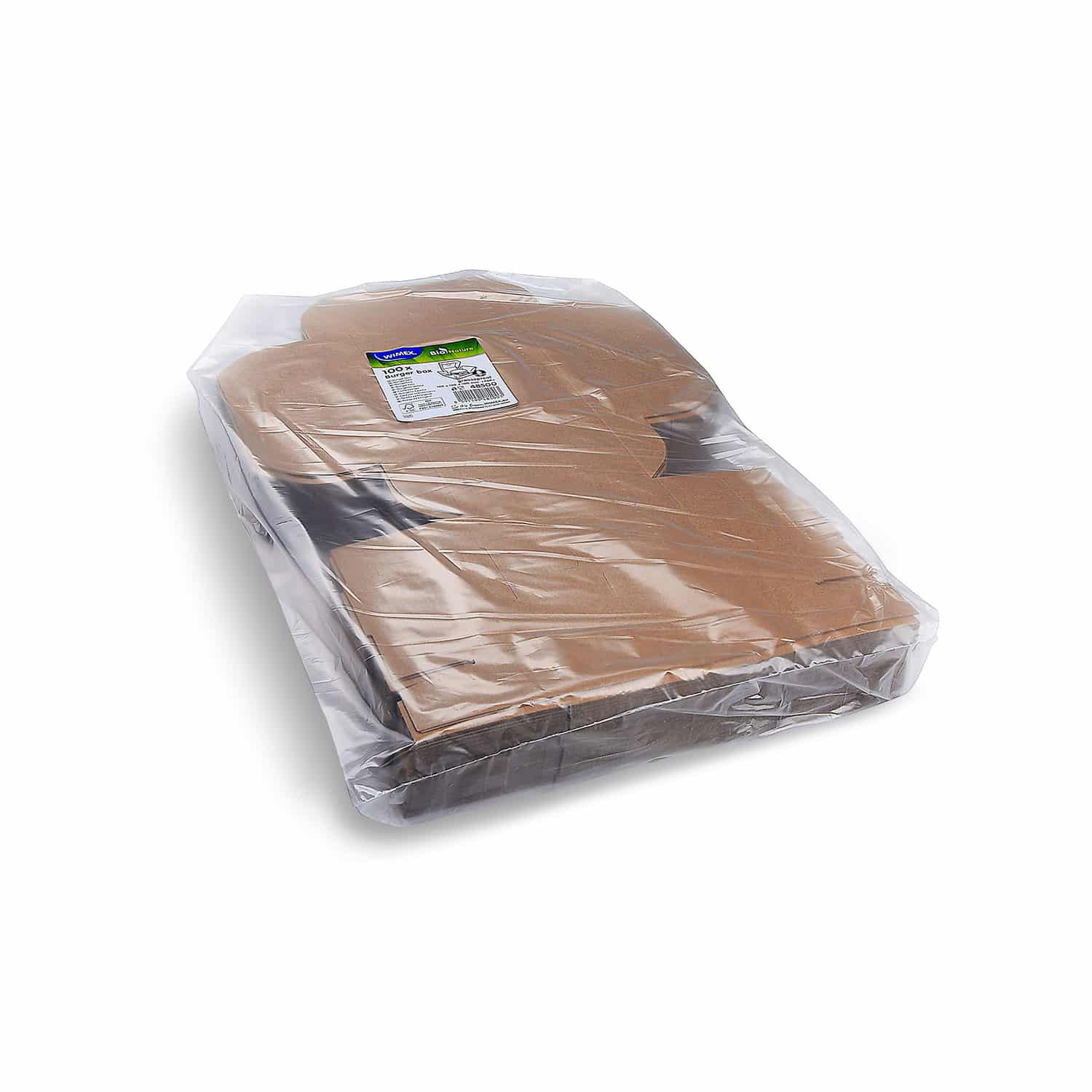 Burgerbox PAP FSC Mix kraft, faltbar, fettdicht, 120 x 120 x 100 mm, Packung mit 100 Stück