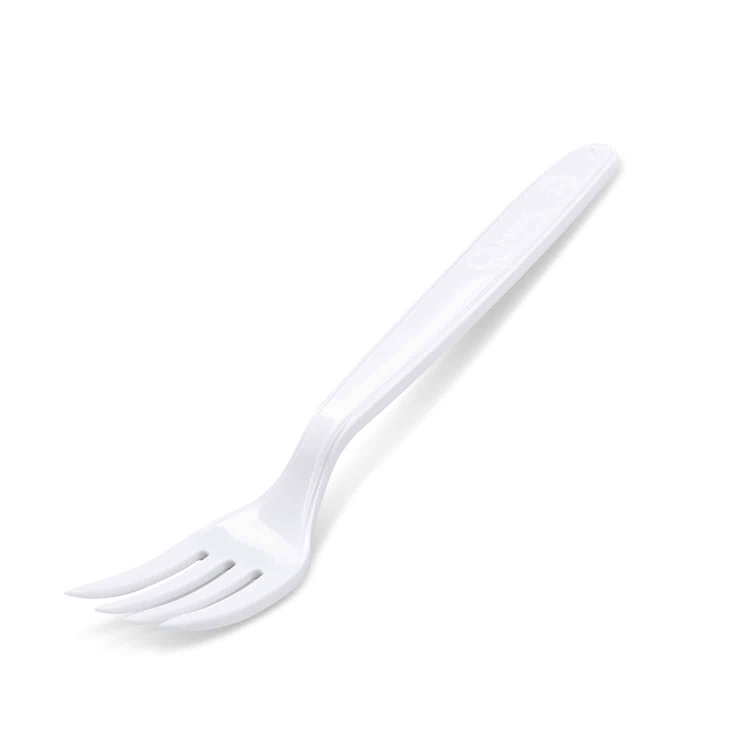 Wiederverwendbare Gabel aus PP, 18,5 cm, weiss, Packung mit 50 Stück