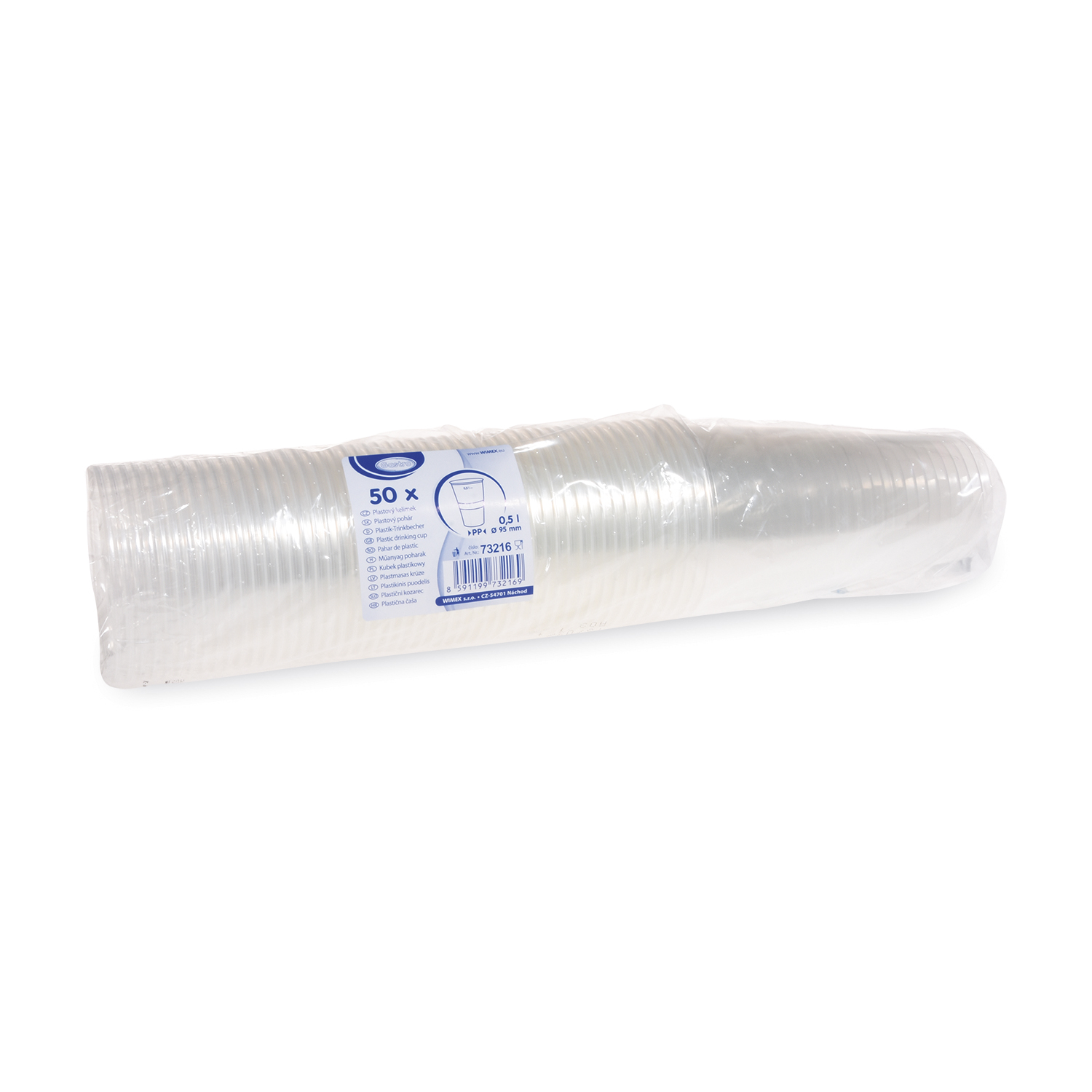 Trinkbecher aus PP klar Ø 95 mm 0,5 l, Packung mit 50 Stück