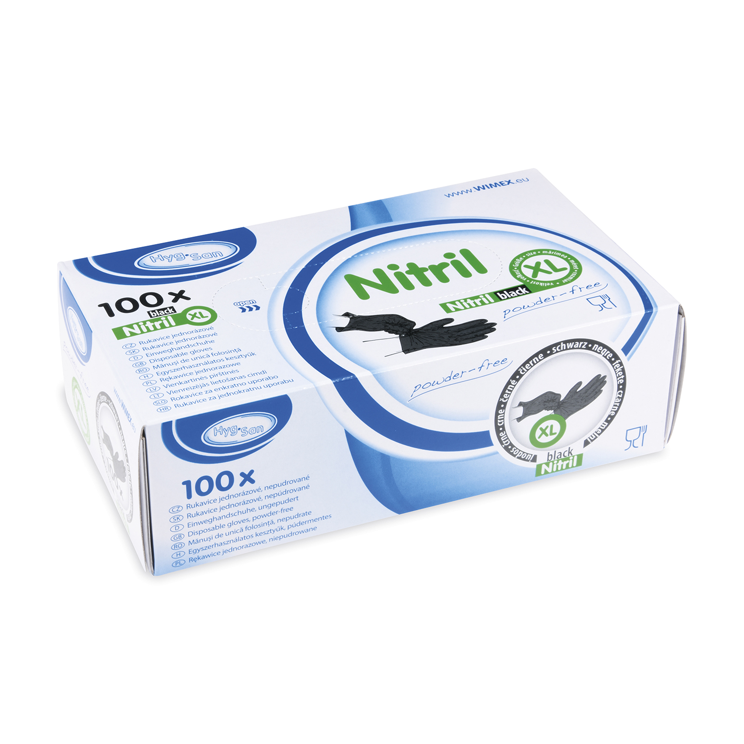 Nitrilhandschuh ungepudert schwarz XL, Packung mit 100 Stück