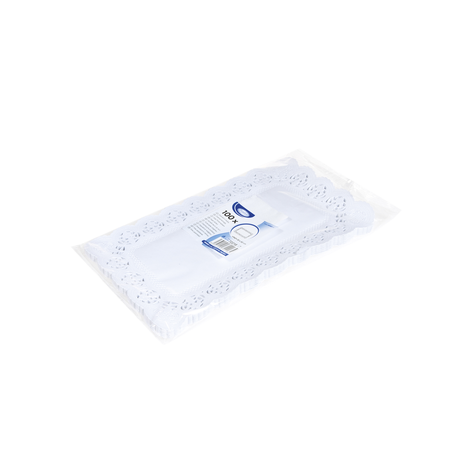 Deko-Tortenspitze PAP eckig weiss 30 x 18 cm, Packung mit 100 Stück
