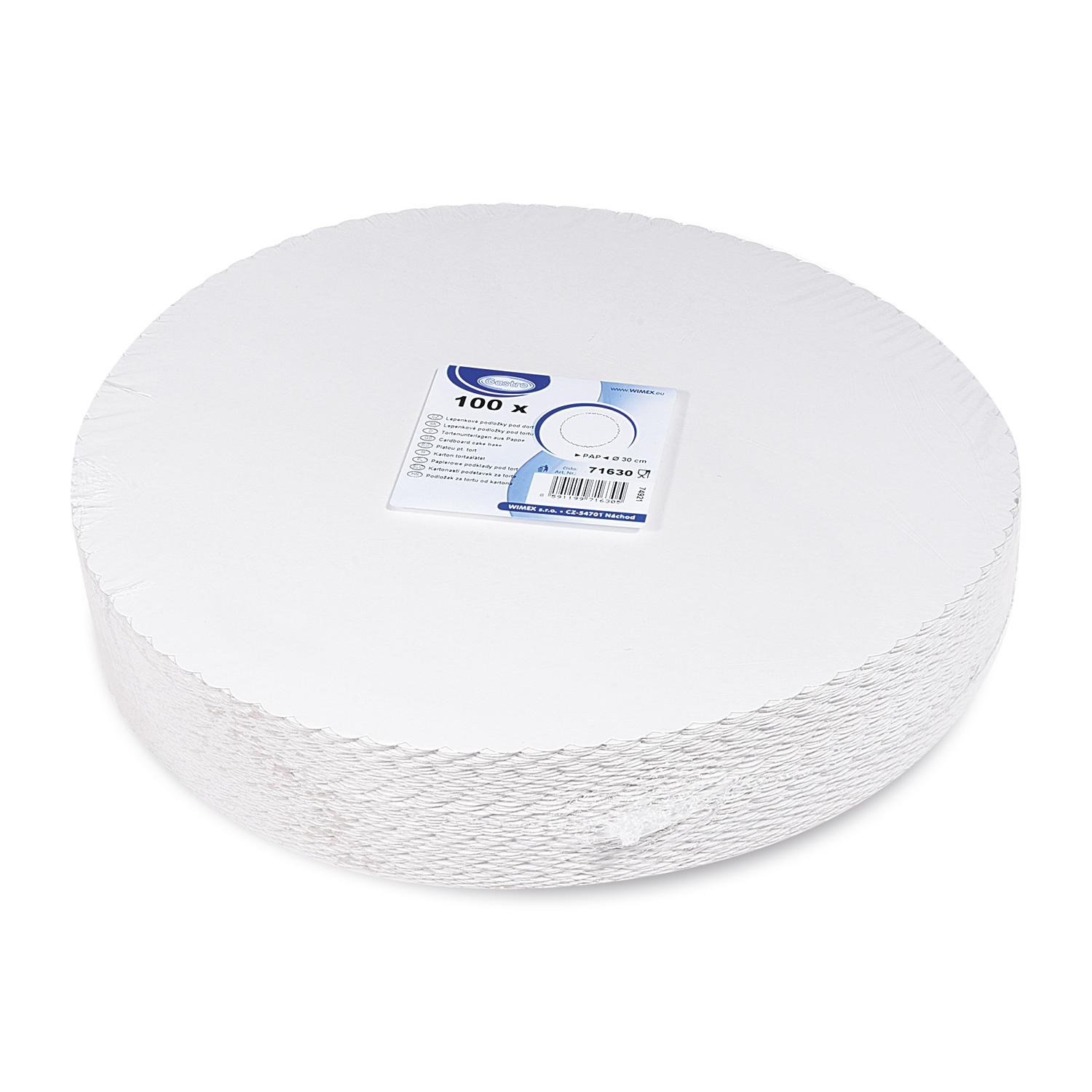 Tortenunterlage aus Pappe FSC Mix Ø 30 cm weiss, Packung mit 100 Stück