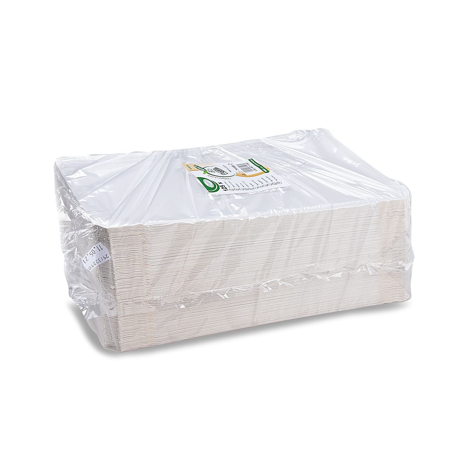 Pappteller aus Papier FSC Mix weiss 21 x 30 cm, Packung mit 125 Stück
