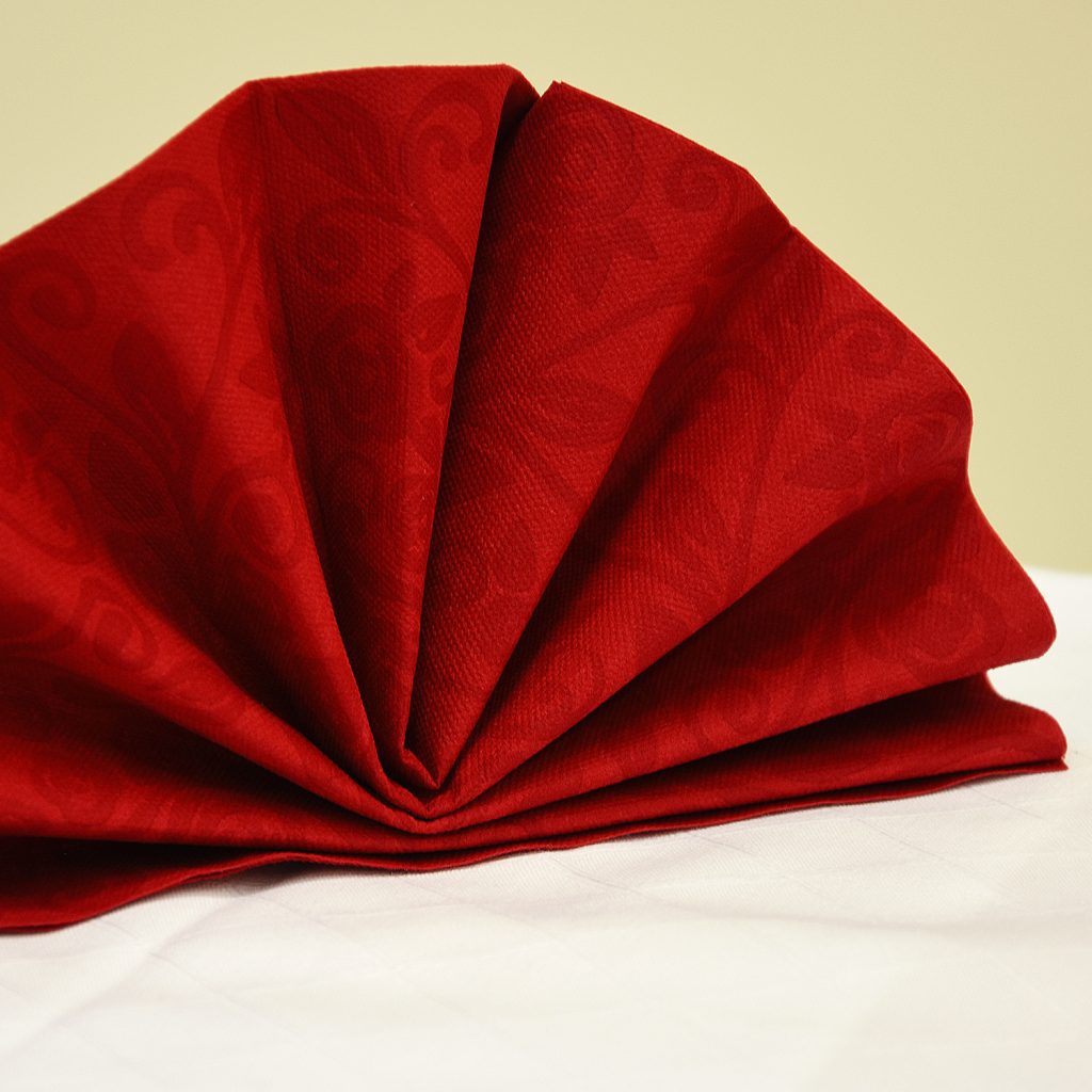 Serviette PAP-Airlaid FSC Mix 40 x 40 cm rot, Dekor R, Packung mit 50 Stück
