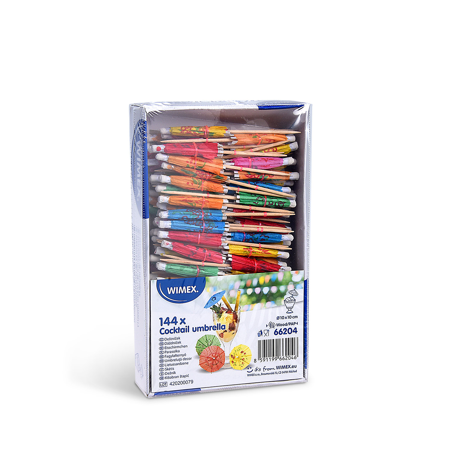Eisschirmchen Holz FSC 100% bunt gemischt Ø8 x 10 cm, 144 Stück Packung