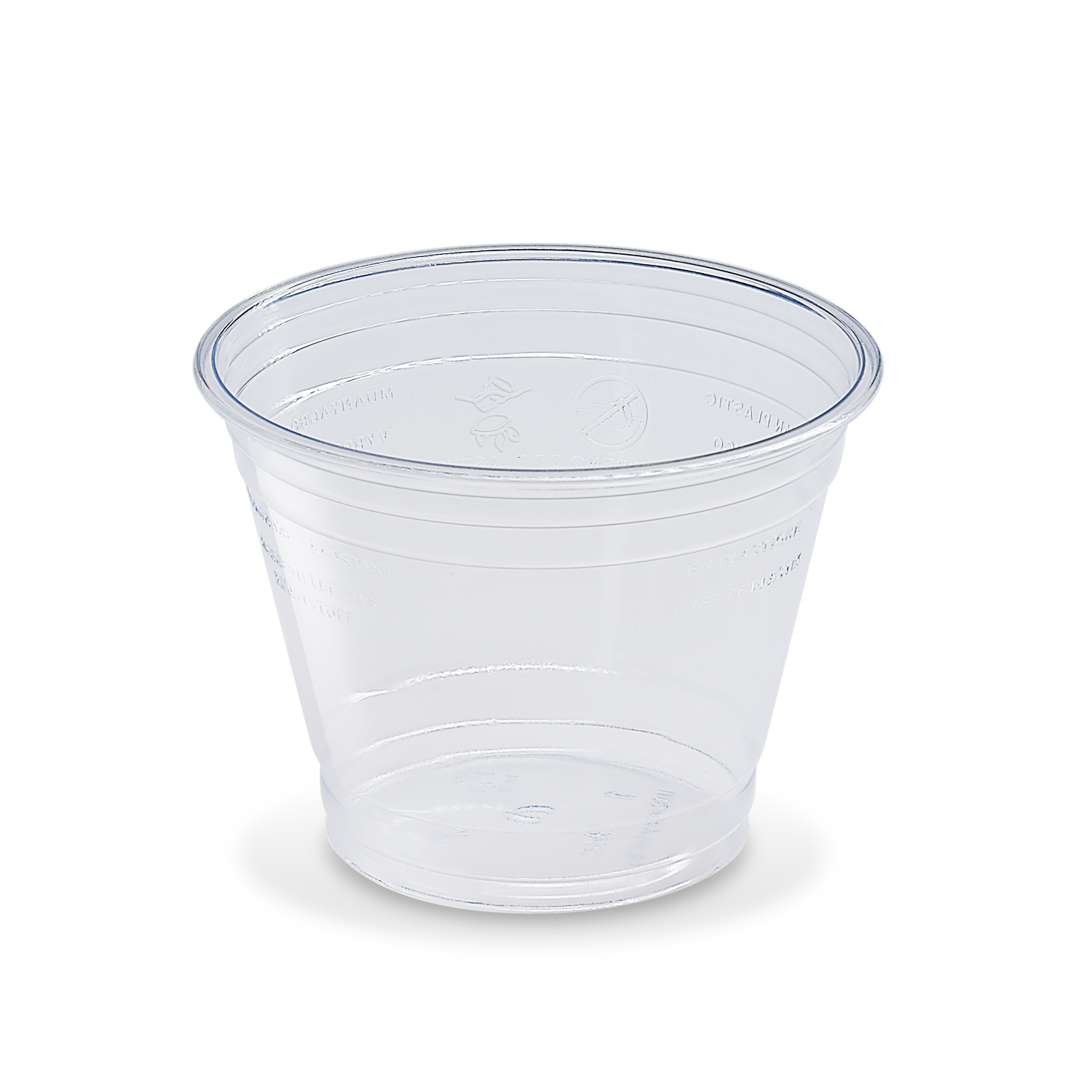 rPET Becher glasklar, Ø 95 mm, 250 ml, Packung mit 50 Stück