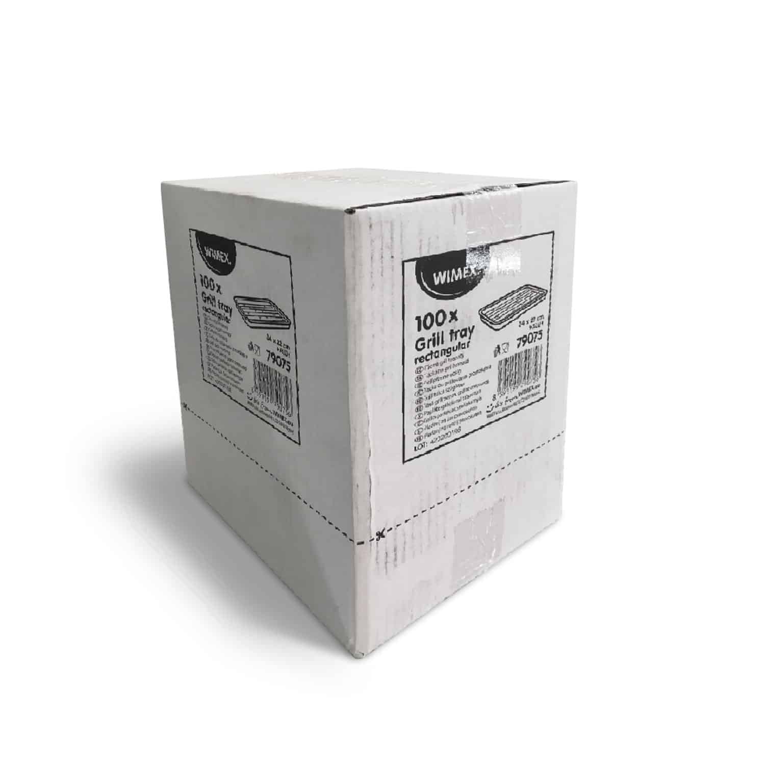 Alu-Grillpfanne eckig 34 x 22 x 2,3 cm, Packung mit 100 Stück