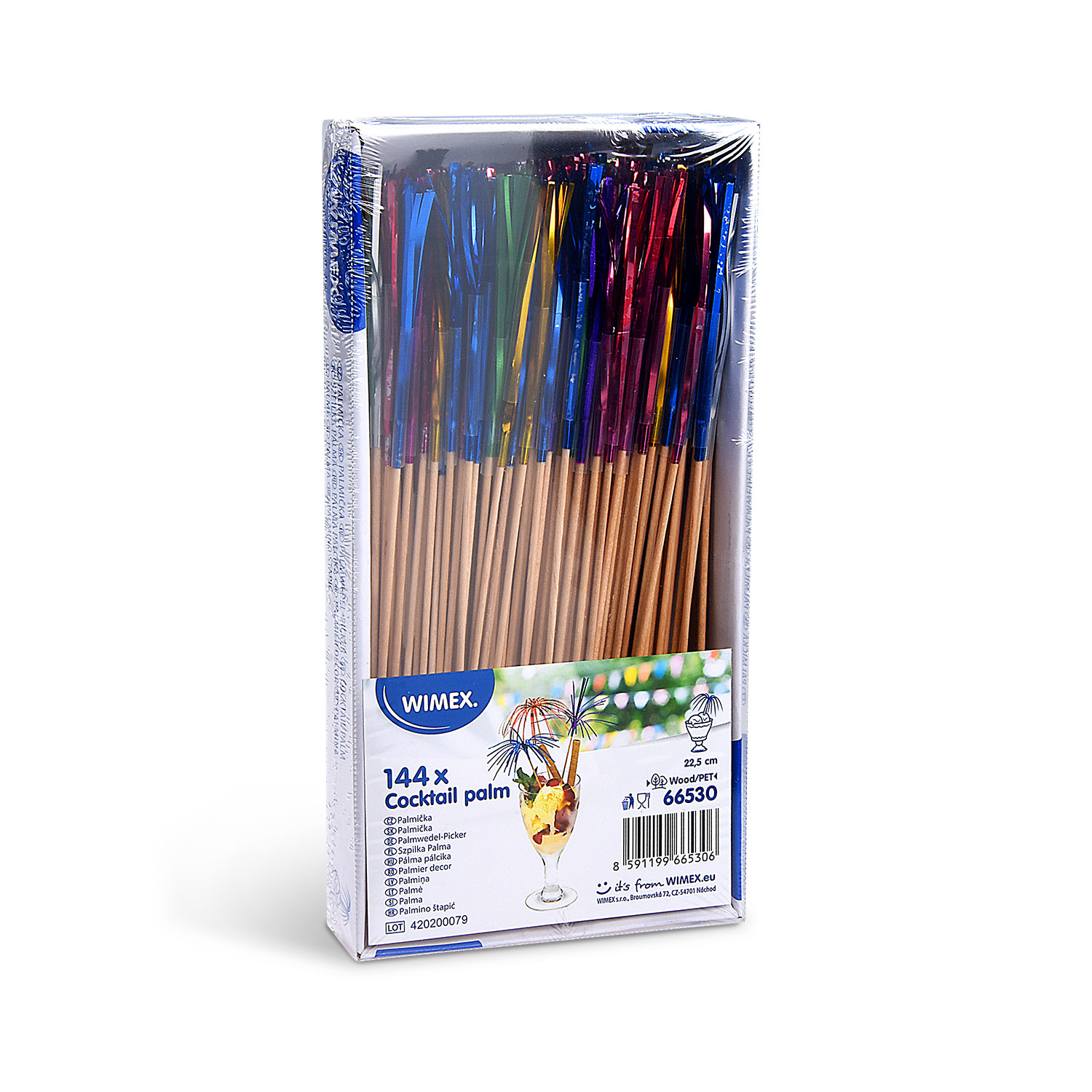 Picker aus Holz/PE, bunt gemischt, 22,5 cm, Packung mit 144 Stück