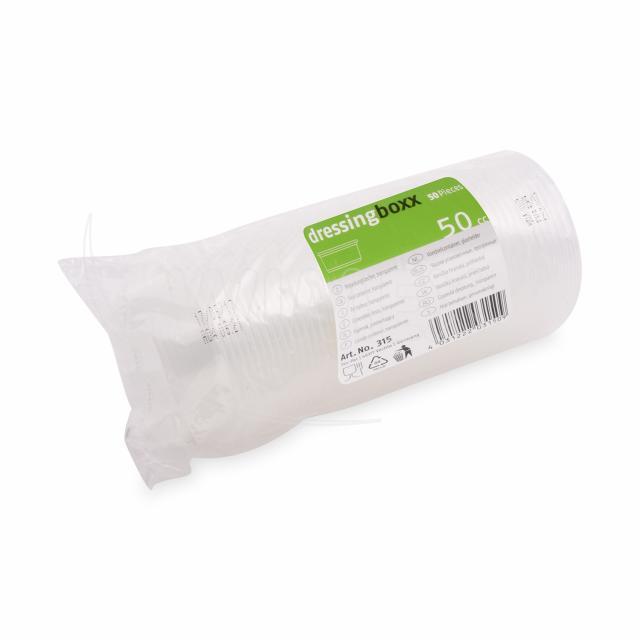 Dressingbecher PP klar, Ø 70 x 24 mm, 50 ml, Packung mit 50 Stück