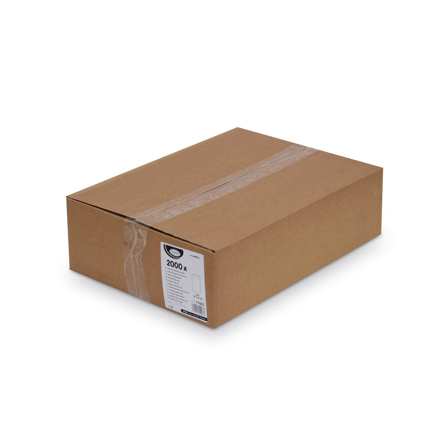 Papier Flachbeutel weiss 13 x 19 cm, Packung mit 2000 Stück