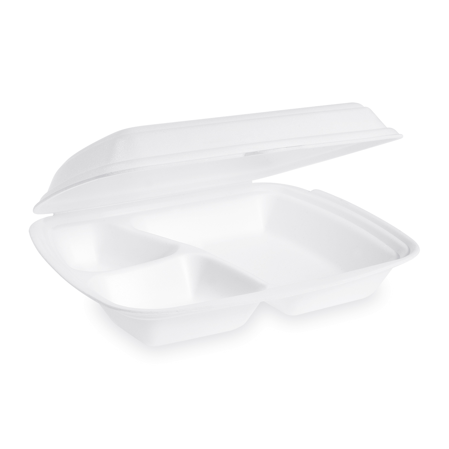 Menü-Box XPS 3-geteilt weiss 570 ml 241 x 207 x 69 mm, Packung mit 125 Stück
