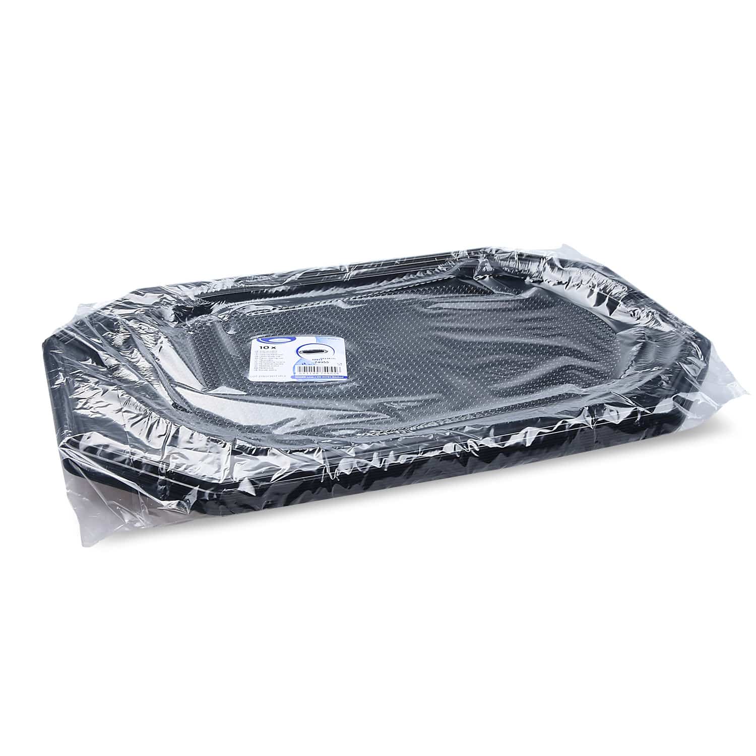 Catering-Platte rPET schwarz 54 x 36 cm, Packung mit 10 Stück