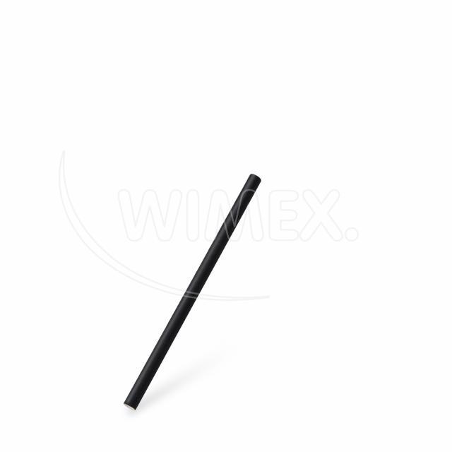 Papiertrinkhalm schwarz JUMBO Ø 8 mm x 15 cm, Packung mit 100 Stück