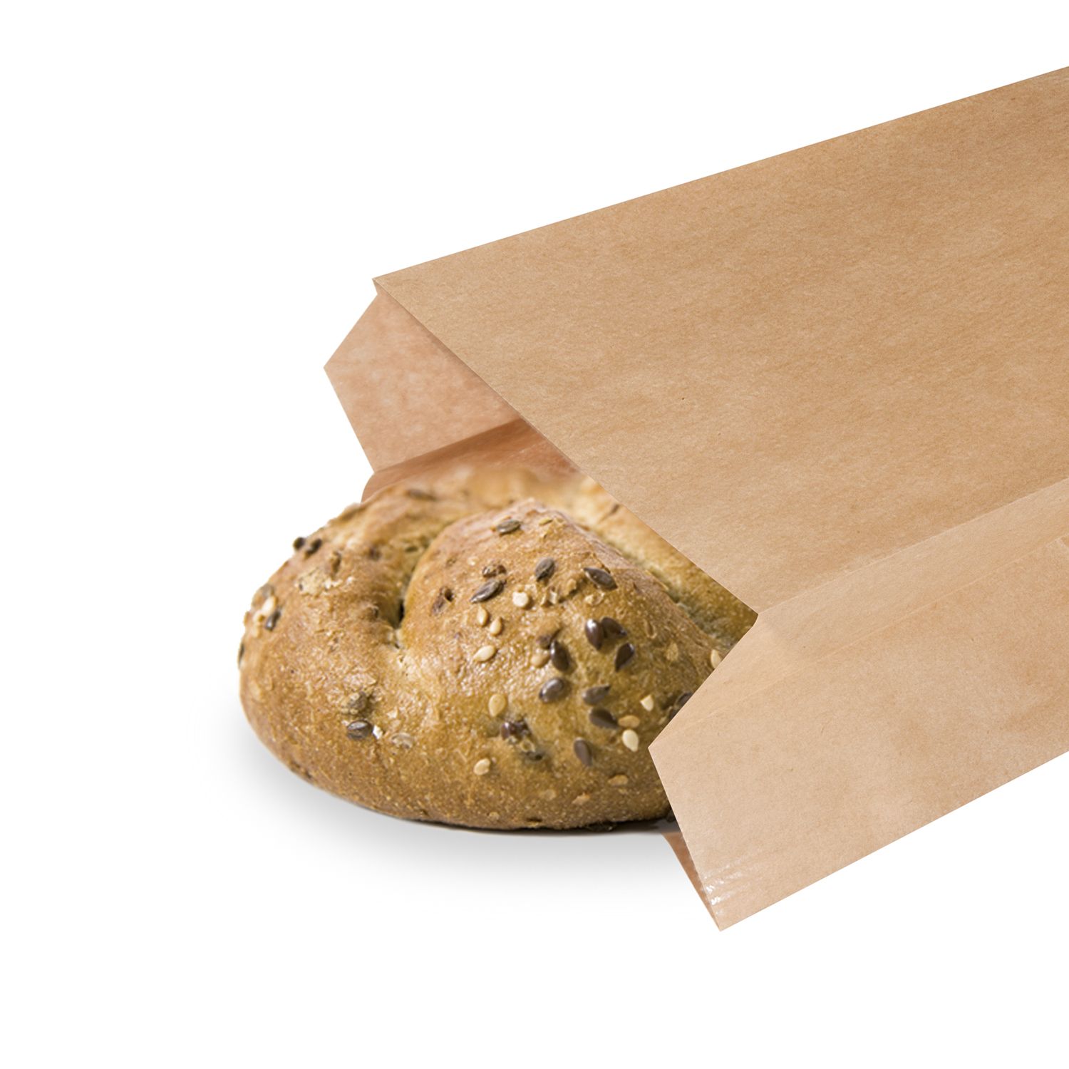 Papierfaltenbeutel braun 12+5 x 24 cm, Packung mit 500 Stück