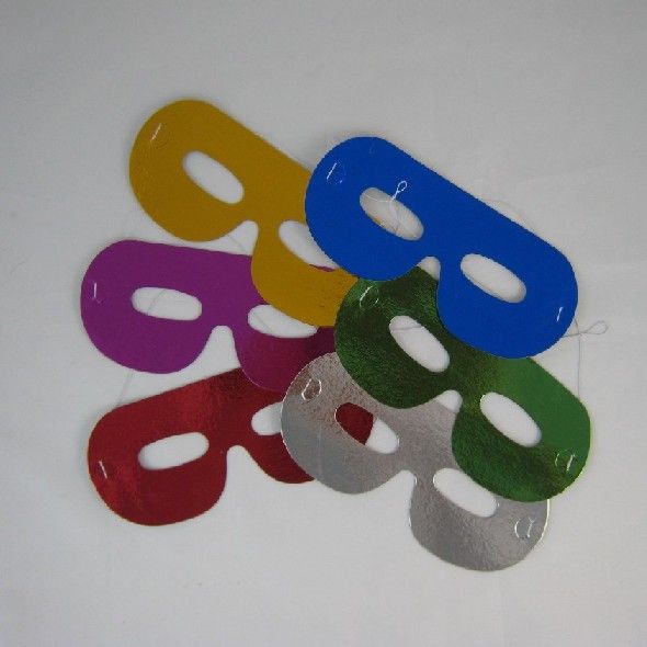 Maske PAP bunt gemischt 16 x 7,3 cm, Packung mit 6 Stück
