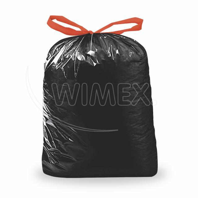 Müllsack LDPE schwarz 70 x 100 cm 120 l mit Zugband, Packung mit 10 Stück