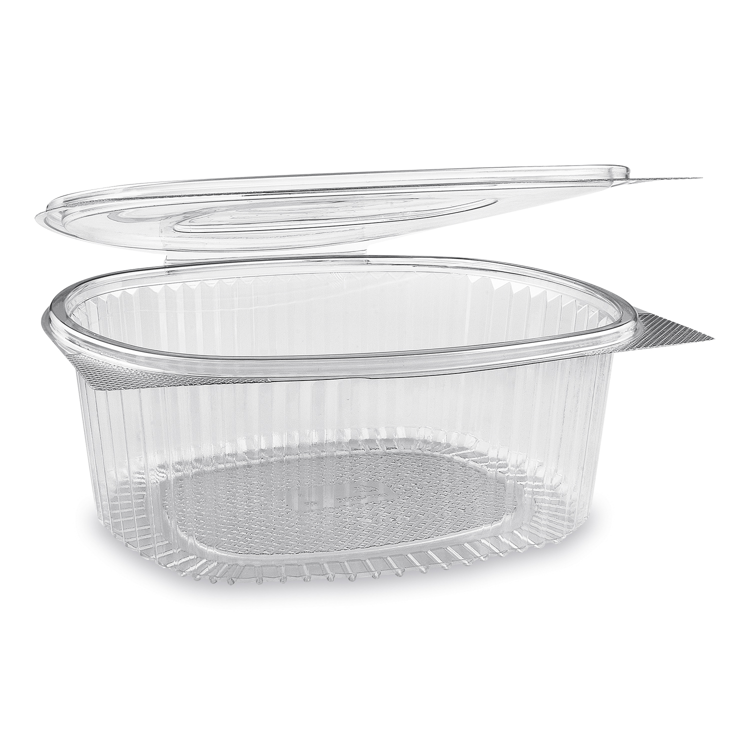 Feinkostbecher (rPET) mit Deckel oval klar 2000ml Feinkostbecher (rPET) mit Deckel oval klar 2000ml
