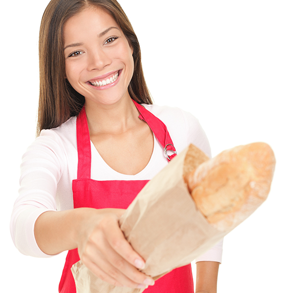 Papierfaltenbeutel braun 12+5 x 59 cm für Baguette, Packung mit 1000 Stück