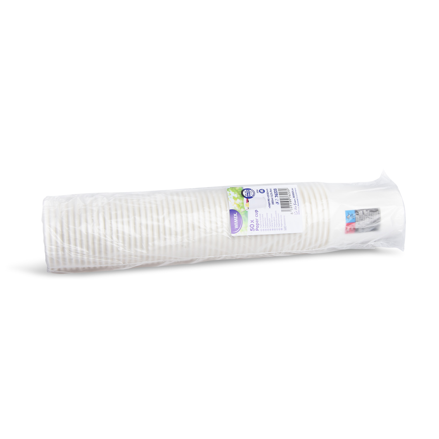 Pappbecher FSC Mix/PE weiss Ø 80 mm 280 ml, Packung mit 50 Stück