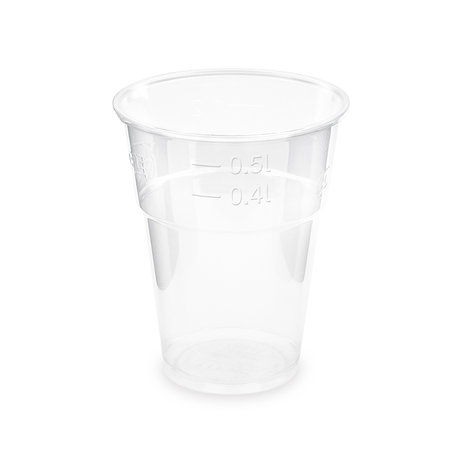 Trinkbecher PLA klar Ø 102 mm 0,4/0,5 l, Packung mit 50 Stück