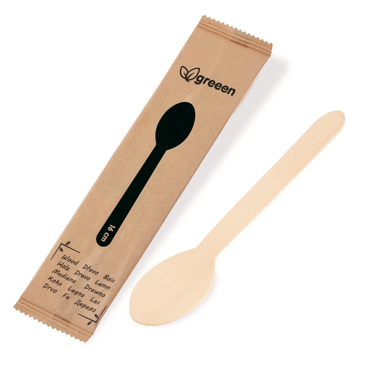 Löffel (aus Holz) 16cm einzeln verpackt Löffel (aus Holz) 16cm einzeln verpackt