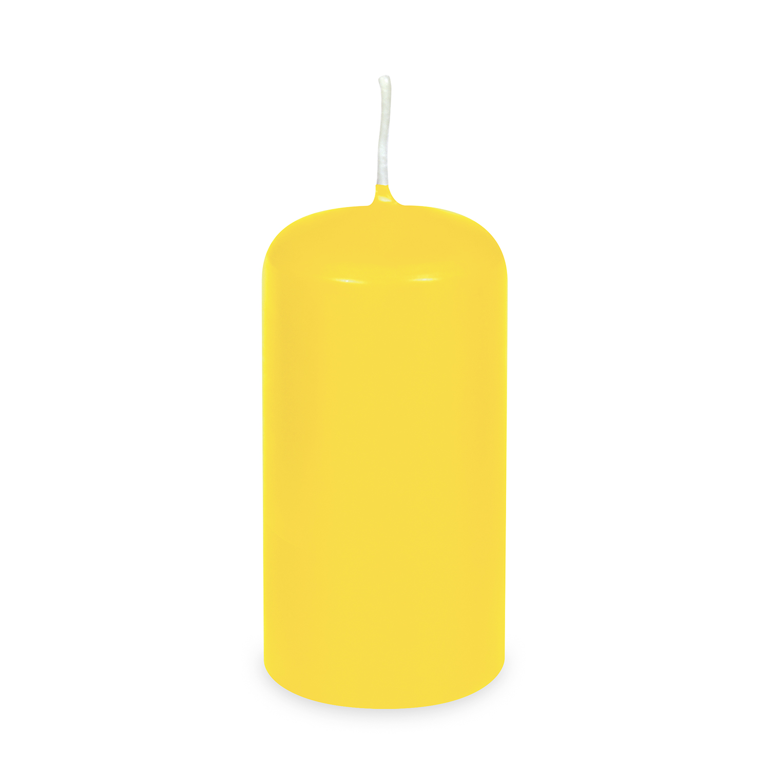 Stumpenkerze gelb aus Wachs Ø 60 x 120 mm, Packung mit 1 Stück