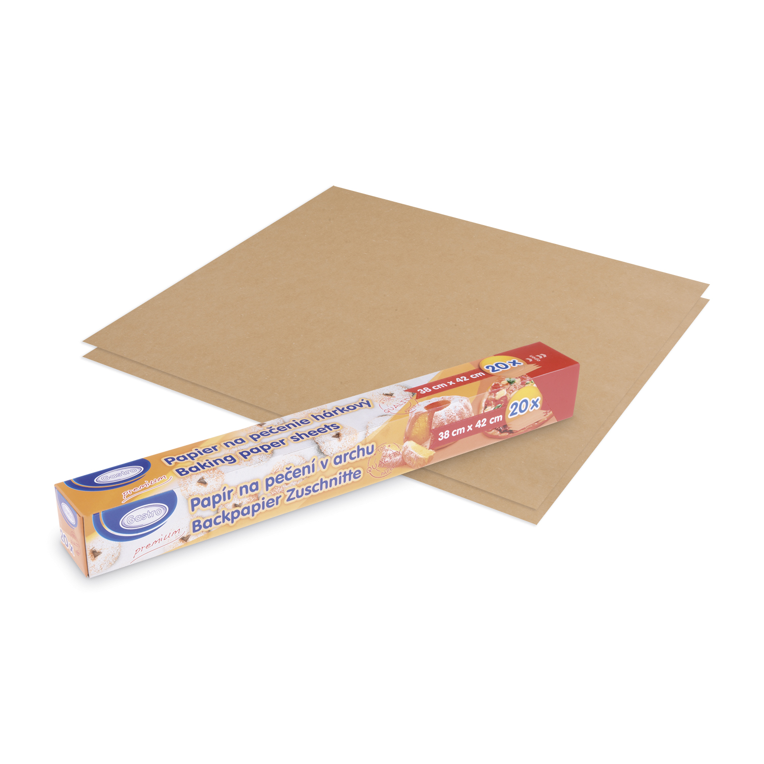 Backpapier Zuschnitt PAP FSC Mix braun 38 x 42 cm, Packung mit 20 Stück