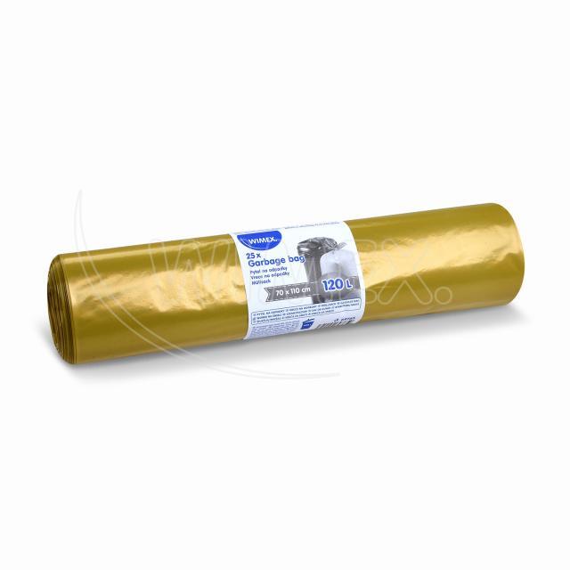 Müllsack aus LDPE, gelb, 70 x 110 cm, 120 L, Packung mit 25 Stück