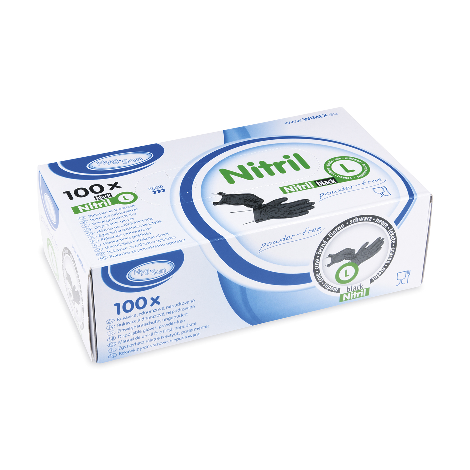 Nitrilhandschuh ungepudert schwarz Grösse L, Packung mit 100 Stück