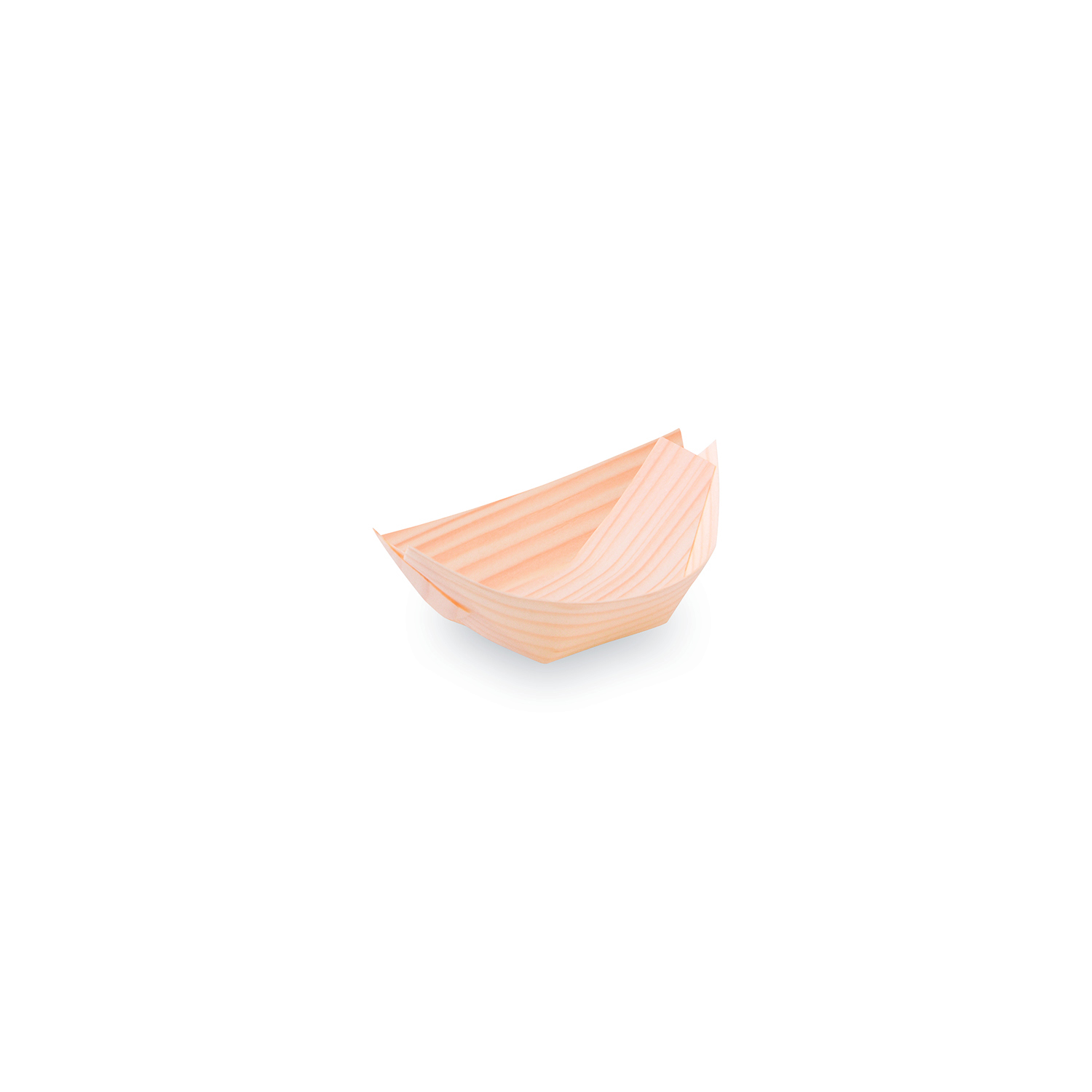 Fingerfood-Schale Holz FSC 100% Schiffchen 8 x 5,5 x 2,5 cm, Packung mit 100 Stück