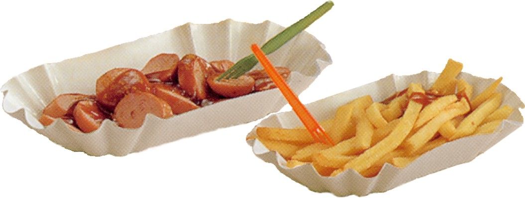 Pappschale FSC Mix eckig weiss 14 x 9 x 3 cm, Packung mit 250 Stück