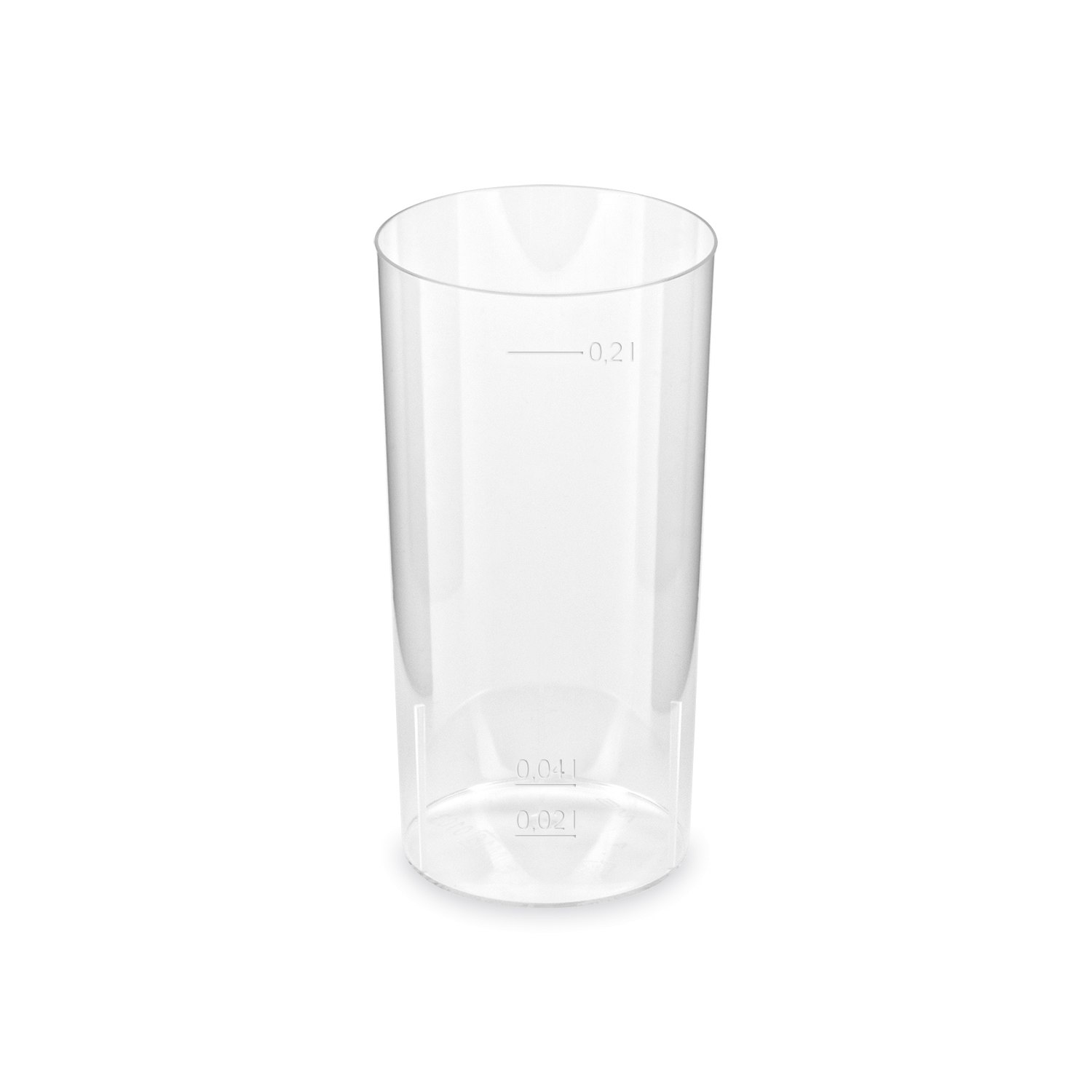 Trinkglas (PS) Longdrink Ø56mm 2cl/4cl/0,2L