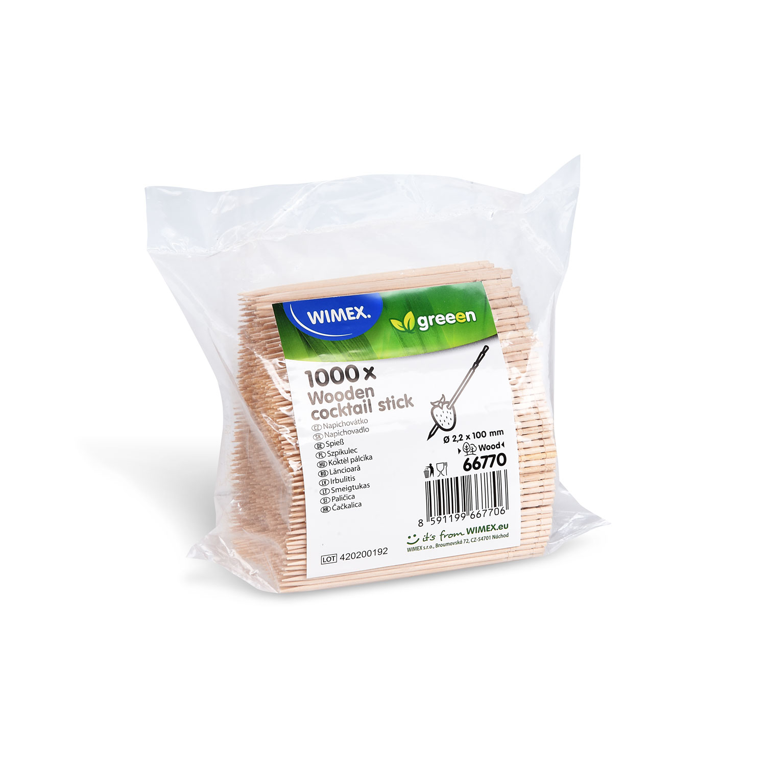 Holz-Spiesse FSC 100% Ø 2,2 x 100 mm natur, Packung à 1000 Stück