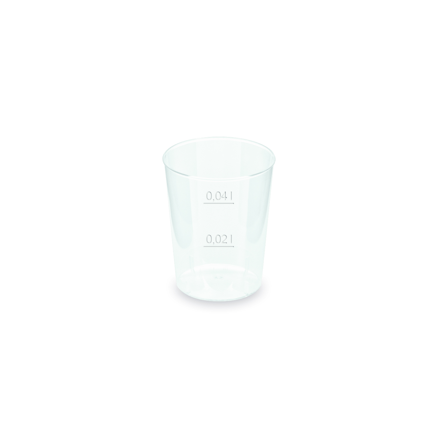 Pfandbecher PP klar Ø 43 mm 2 cl / 4 cl, Packung mit 50 Stück